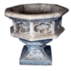 Gothic Flower Concrete Pot Large On Pedestal