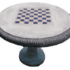 Chess Table Set Round with 2 Benches